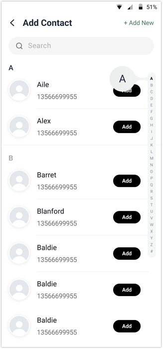 add whatsapp contacts in tracover to check whatsapp online status