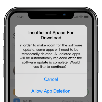 problema al actualizar iOS 12/iOS 13 beta - espacio insuficiente