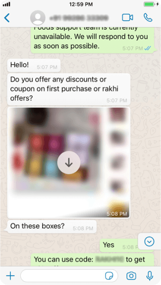 business whatsapp promotion message omay foods