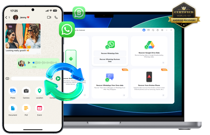 Dr.Fone Android WhatsApp recovery interface