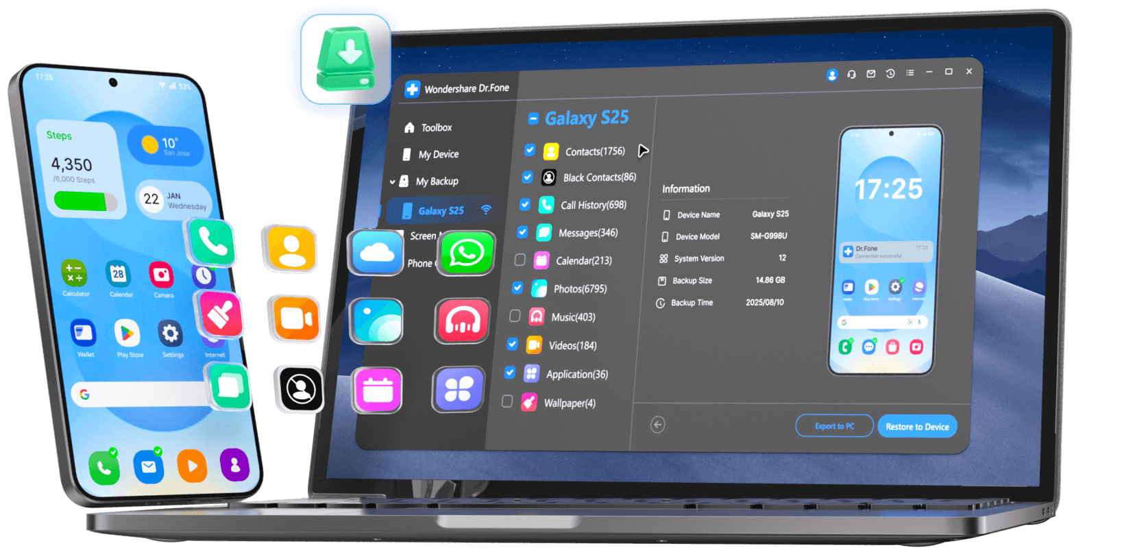 dr.fone android backup and restore