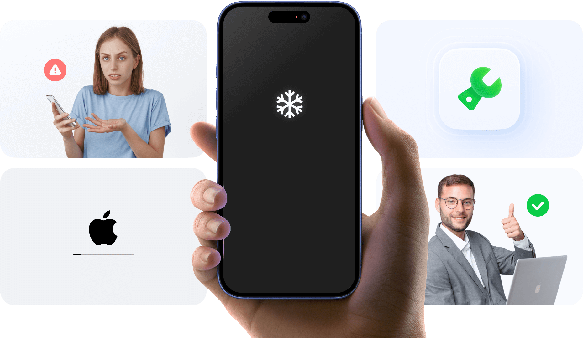 frozen iphone screen with loading spinner