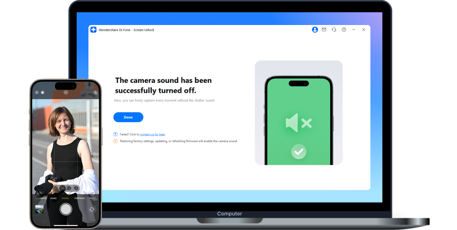 turn off camera sound
