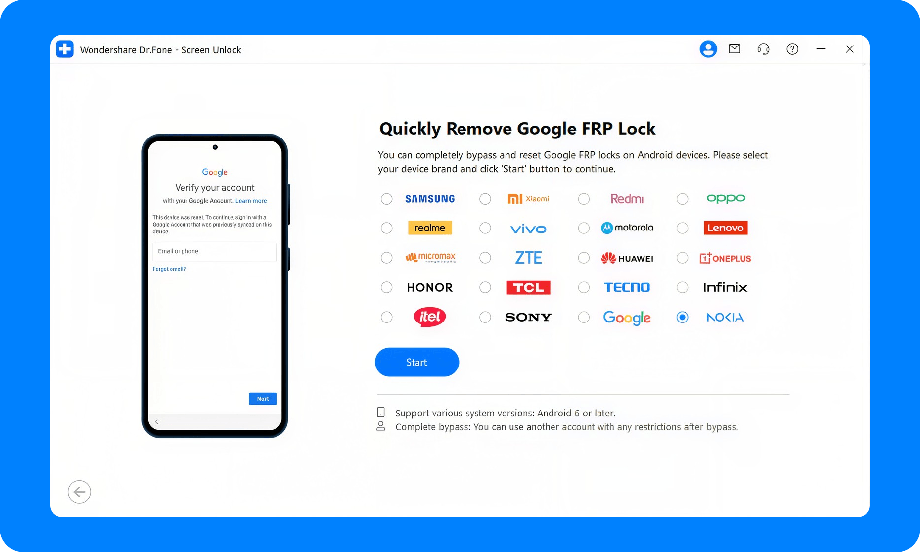 Download and select FRP unlock