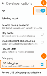 Turn on USB debugging on ASUS ZenFone