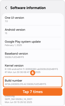 Tap Build number 7 times on Android