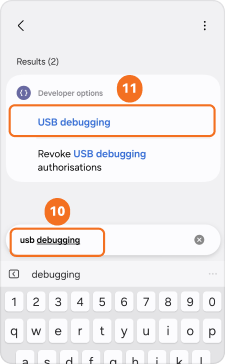 Open Developer options on Android