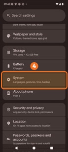 Tap System on Google Pixel