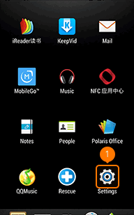 Open Settings on HTC phone