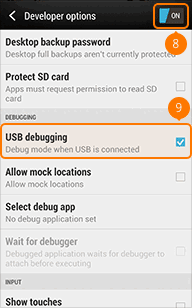 Turn on USB debugging on HTC phone