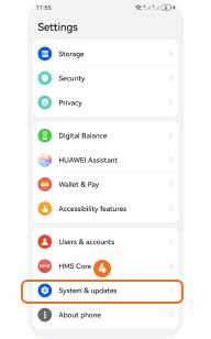 Tap System & updates on Huawei HarmonyOS