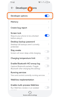 Turn on Developer options on Huawei HarmonyOS