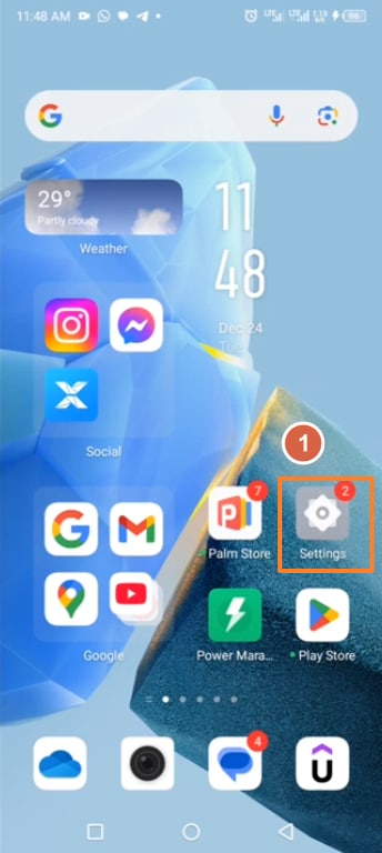 Open Settings on your Infinix phone