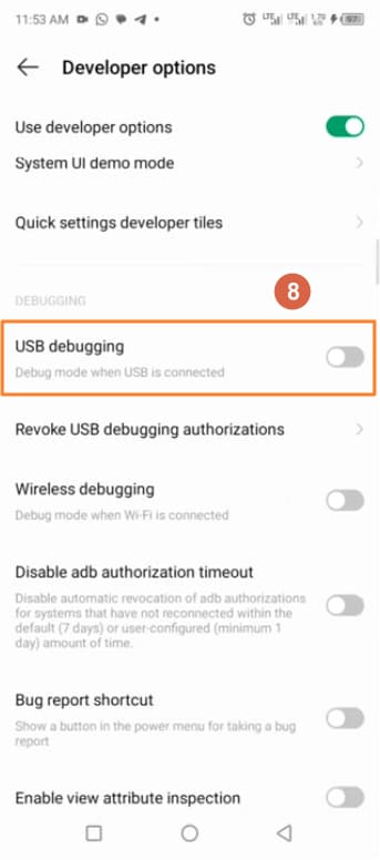Turn on Use developer options on Infinix phone