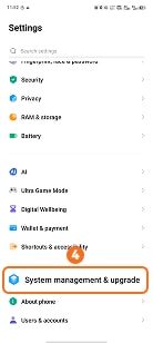 Tap System management and upgrade on iQOO phone