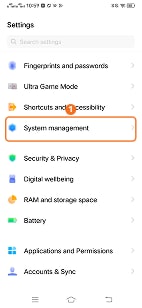 Tap System management on iQOO phone