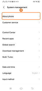 Tap About phone on iQOO phone