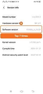 Tap Software version 7 times on iQOO phone