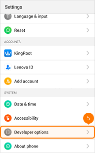 Turn on Developer options on Lenovo device