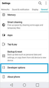 Open Developer options on LG phone