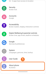 Tap About phone on Micromax phone