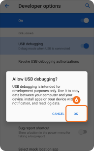 Tap OK to allow USB debugging on Micromax phone