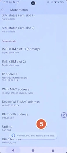 Tap System on Nokia or HMD phone