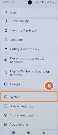 Tap System on Nothing Phone