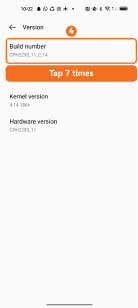 Tap Build number 7 times on OPPO ColorOS