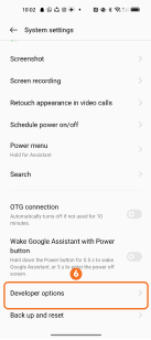 Tap Developer options on OPPO ColorOS