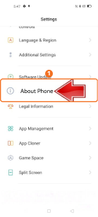 Tap About Phone on Realme phone