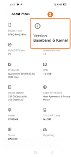 Tap Version on Realme phone