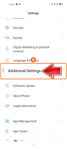 Tap Additional Settings on Realme phone