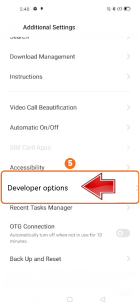 Tap Developer options on Realme phone