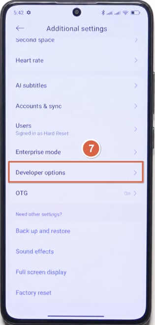 Tap Developer options on POCO phone