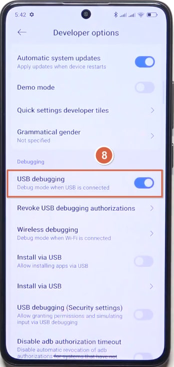 Turn on USB debugging on POCO phone