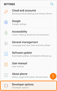 Open Developer options on Samsung Galaxy