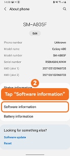 Tap Software information on Samsung One UI 3