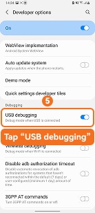 Turn on USB debugging on Samsung One UI 3