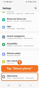 Tap About phone on Samsung One UI 4 or 5