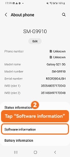 Tap Software information on Samsung One UI 4 or 5