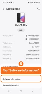 Tap Software information on Samsung One UI 6