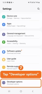 Tap Developer options on Samsung One UI 6