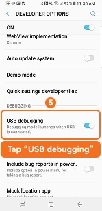 Turn on USB debugging on older Samsung Galaxy models