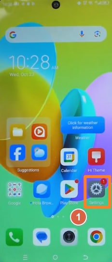 Open Settings on your Tecno phone
