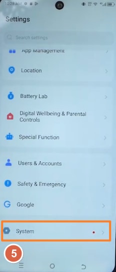 Tap System on Tecno phone