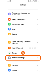 Tap Additional settings on Xiaomi HyperOS