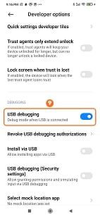 Turn on USB debugging on Xiaomi MIUI