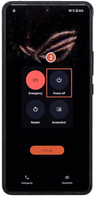 Power off your ASUS phone.