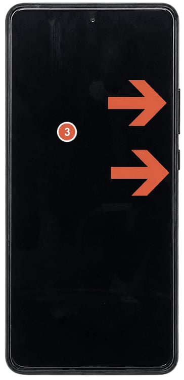 Press and hold Volume Up and Power